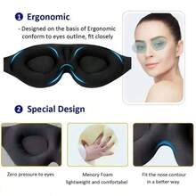 Tcare Eye Mask For Sleeping 3D Contoured Cup Blindfold Concave Molded Night Sleep Masks Block Out Light With Women Men Eyepatch - Multicolor - View 2