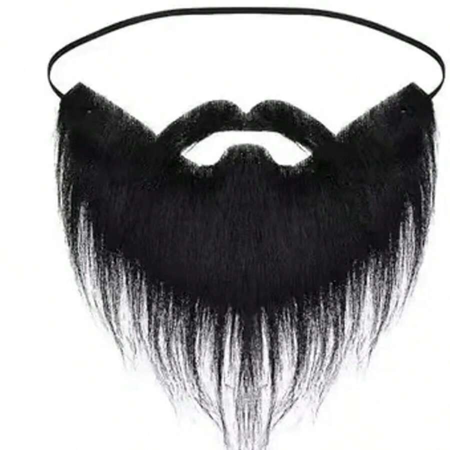 Black Fake Beard Costume Accessory For Stage Performance, Cosplay And Fun - Black - View 1