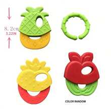 Juguetes de dentición para bebés, bandeja de hielo de silicona para dentición de bebés, llaves de dentición, set de dentición con forma de fruta, adecuado para bebés y niños pequeños, regalo de Pascua (colores de juguetes emparejados al azar) - Multicolor - Ver 6
