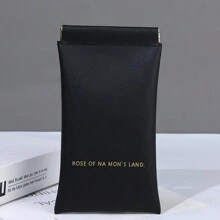 挤压顶部素食皮革太阳镜袋弹簧收纳眼镜袋支架软眼镜盒防刮太阳镜袋眼镜袋带清洁布便携式眼镜盒支架收纳盒收纳眼镜盒保护盒眼镜袋太阳镜袋适用于旅行度假巡航暑假旅行包旅行用品大学宿舍家庭学校旅行套装必备品 - 黑色 - 查看 6