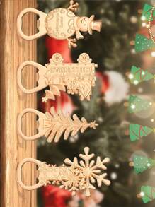 1/4 件，开瓶器，圣诞开瓶器，圣诞礼物，雪人圣诞树雪花形开瓶器，圣诞礼物，酒吧配件，派对，圣诞礼物，圣诞快乐，适用于户外、露营 - 彩色 - 查看 5