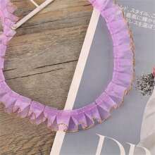 2cm Single Golden Edge Ruffle Organza Trim Lace Ribbon DIY Clothing Doll Ruffle Skirt Hem Lace - Multicolor - View 6