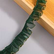 2cm Single Golden Edge Ruffle Organza Trim Lace Ribbon DIY Clothing Doll Ruffle Skirt Hem Lace - Multicolor - View 9