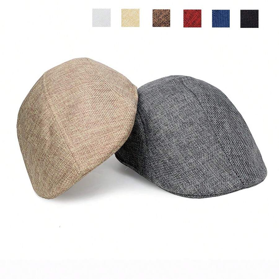 男女通用贝雷帽可调节报童帽透气狮子帽 - 56-58cm - 查看 1