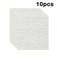 1 件/10 件/40 件 3D 立体砖墙贴纸，自粘泡沫墙纸，适用于家庭卧室装饰背景，防水/防潮/防污/防撞贴纸，16 种颜色可选 - 彩色 - 查看 22