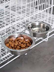 Hanging Water Bowl For Dog Cage Stainless Steel Dog Bowl Dog Food Bowl Dog Crate Bowl With Hook Cat Water Bowl Hanging Pet Bowl For Dogs Cats Hanging Pet Bowls For Food And Water - Silver - View 5