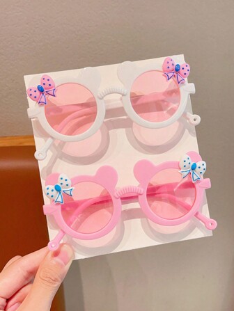 2/3Pcs Boy Girl Cute Bear Frame Bowknot Kids Children Fashion Glasses Eyewear, Card Only Show, Don't Shipping
