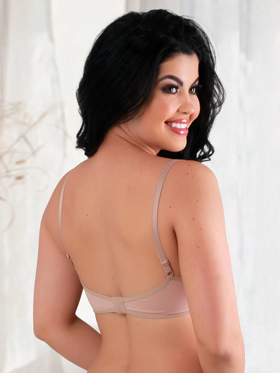 Bra With Basic Soft Cup Without Comfortable Wirefree Polyamide With Adjustable Strap REF: 1080 - 米色 - 查看 1