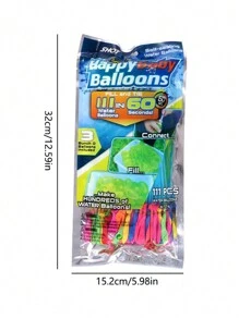 111pcs Quick Fill Water Balloons, Small Size Water Bombs, Water Guns Toys For Splashing Fun In Summer - Multicolor - View 3