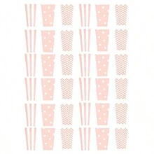 Paquete de 36, bolsas de palomitas de maíz, caja de embalaje, bolsas de palomitas de maíz pequeñas rosa y azul, bolsa de papel para fiesta, suministros para pequeños negocios,  contenedores de bocadillos y dulces, rayas, lunares, ondulado, bolsas de palomitas de maíz para noche de cine, fiesta de cumpleaños, Navidad, regalos para fiestas - Multicolor - Ver 15