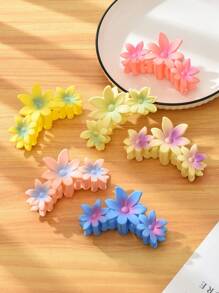 1入組附閃亮塗層的向日葵髮爪,佩戴著紫色花朵,適用於旅行和日常boho穿搭 - 太陽花 - 查看 4