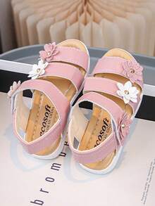 New Children's Sandals 2024 Summer New Girls Beach Sandals Flower Princess Shoes Roman Shoes - White - View 1