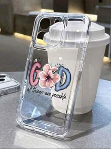 1 件白色眼睛字母印花苹果手机壳，适用于 iPhone 14 Pro，防摔 13/11，保护套适用于 iPhone 15 Pro Max，全覆盖花卉印花手机壳适用于 12/15 Pro/15、XR - 彩色 - 查看 16