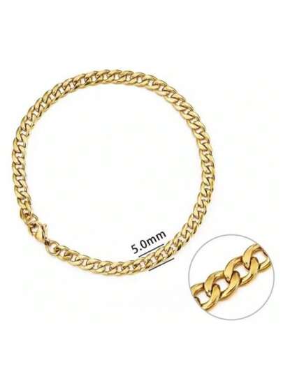 Pulseira Masculina Grumet Banhada Ouro 18k Luxo Cordão Masculino