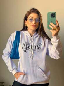 Gospel Jesus Sweatshirt Kangaroo Sweatshirt Christian Faith Print Faithful God Bible Coat Premium Cold Blouse 7077 - trắng - Xem 4