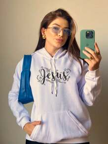 Gospel Jesus Sweatshirt Kangaroo Sweatshirt Christian Faith Print Faithful God Bible Coat Premium Cold Blouse 7077 - trắng - Xem 3