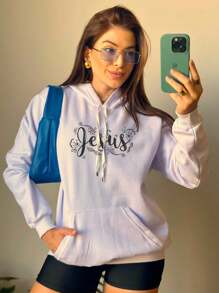 Gospel Jesus Sweatshirt Kangaroo Sweatshirt Christian Faith Print Faithful God Bible Coat Premium Cold Blouse 7077 - trắng - Xem 2