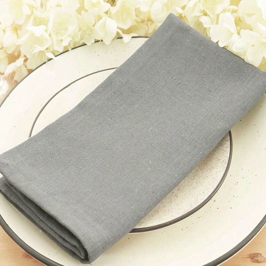 12pcs Solid Color Cloth Napkins, Washable Cotton Table Napkin For Household Dining Fall Autumn Decor Wedding Hotel 45*45cm - Grey - View 1