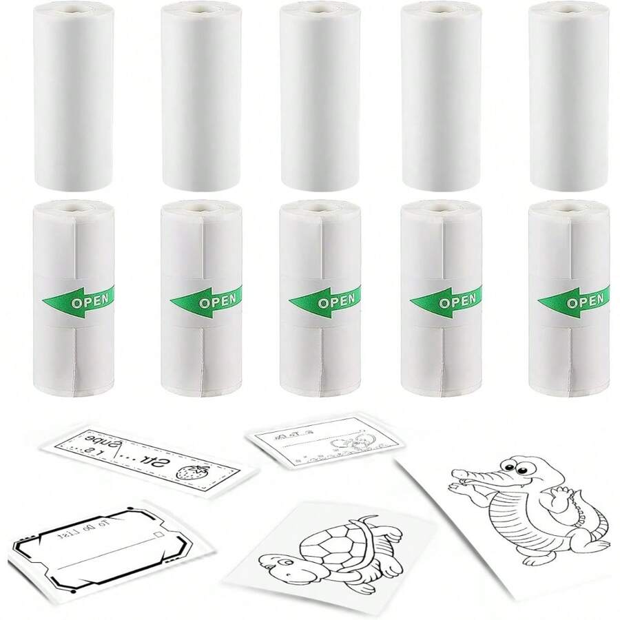 Giấy Máy In Mini, Giấy Dán Máy In Nhiệt Mini 57 X 25 Mm, Miếng Dán Dính Chất Liệu Dính Chắc, Chống Thấm Nước, Chống Ẩm Và Chống Trầy Xước Cho Giấy Ghi Chú Học Ảnh, Nhật Ký, DIY - trắng - Xem 1