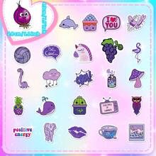 100 piezas Pegatinas moradas, pegatinas a granel adecuadas para decorar botellas de agua, patinetas, portátiles, tazas, maletas, pegatinas divertidas para adolescentes y adultos