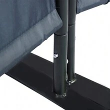 6 Ft Modern Room Divider, 3-Panel Folding Privacy Screen W/ Metal Standing, Portable Wall Partition, Black - Grey - View 11