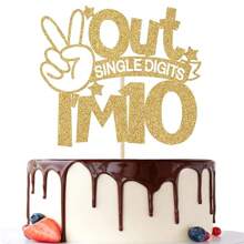 1 pieza Decoración para pastel de números individuales Tengo 10, dígitos dobles 10, para decoraciones del 10o cumpleaños, decoraciones de Feliz 10o cumpleaños, Navidad