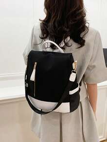 1 Ví Ba Lô Colorblock Dành Cho Nữ, Túi Đeo Vai Nổi Hình Học, Túi Đựng Laptop Du Lịch Chống Trộm, Ba Lô Du Lịch Chống Trộm, Túi Đi Học Dung Tích Lớn Chống Nước, Ba Lô Du Lịch Đeo Vai Hai Chiều Nhẹ, Túi Đi Học Dung Tích Lớn, Túi Đeo Vai Hai Chiều Nhẹ - Nhiều màu - Xem 10