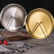 优雅的金色不锈钢披萨盘：派对和节日的理想选择 - 可用洗碗机清洗且耐腐蚀！圣诞礼物 - 彩色 - 查看 1