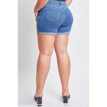Plus Size Women's Curvy Fit Ultra  Cuffed Shorts - M Xanh trung bình Rips - Xem 11
