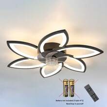 Modern Simple Ceiling Light With Lamp, Flower Ceiling Light, Dimmable Ceiling Light With Remote Control For Dining Room Living Room Bedroom Study Room - one-size - View 10