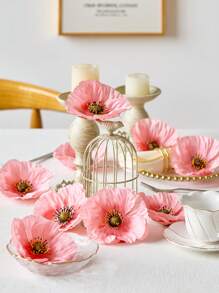 6/12 件人造花，带免费花茎，DIY 假花，用于家庭婚礼派对装饰，餐桌中心装饰，丝绸花，用于头饰和拖鞋