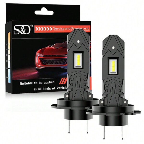 S&D 2pcs H7 LED Headlight Bulbs Canbus 20000LM 1:1 Mini Car Headlamp Turbo Auto Diode Lamps For 6000K 12V