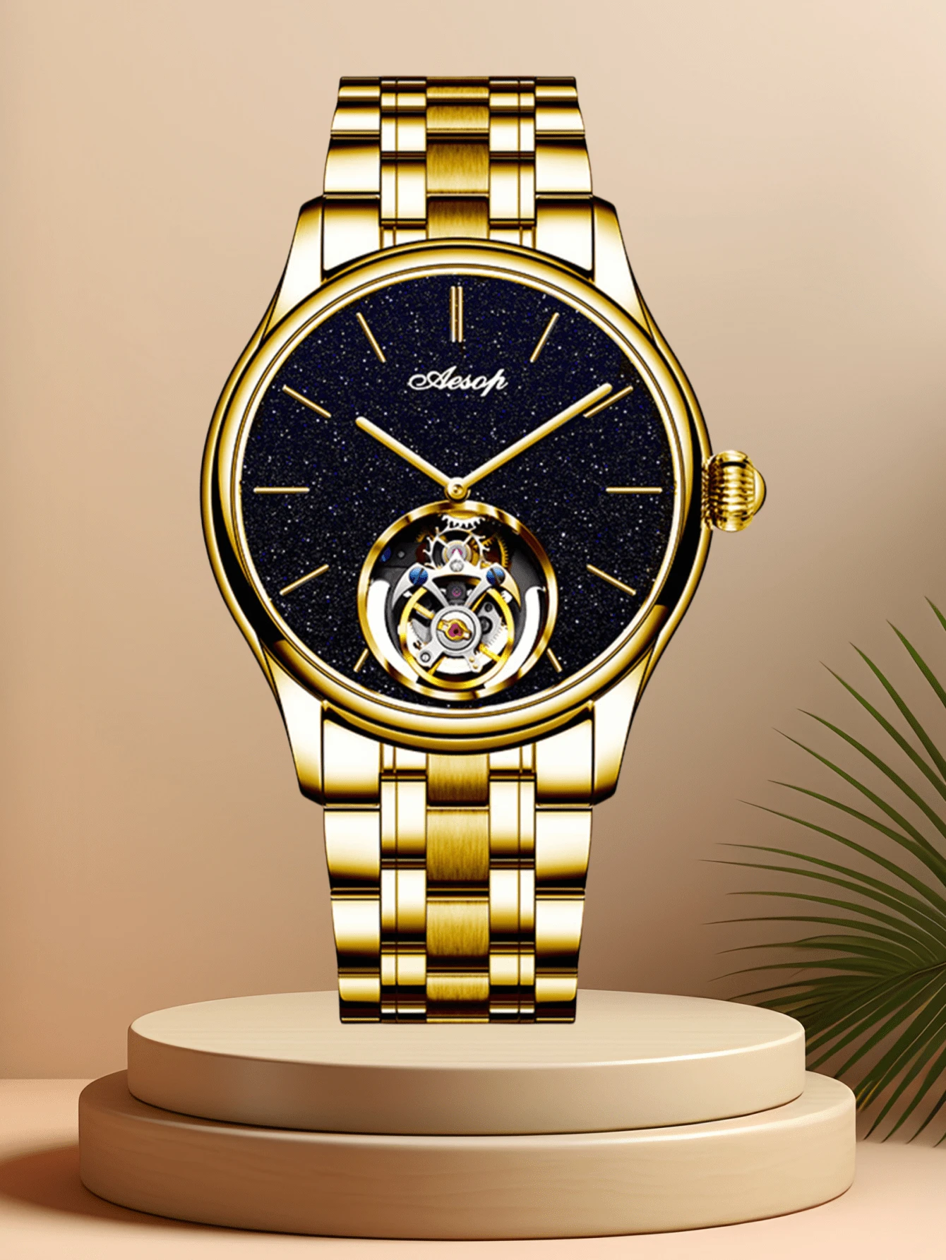 IZOD Genuine Tourbillon Mechanical Watch, Stainless Steel Case And