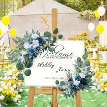 Wedding Arch Flowers Swag Set Of 2, Artificial Flower Swags For Wedding Arch Welcome Sign Flower Decor Decoration, Artificial Floral Swags For Reception Backdrop Floral Arrangements, Valentine Day, Gift Gifts Birthday Graduation