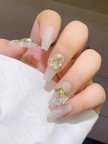 10pcs Faux Pearl Decor Zinc Alloy Nail Art Decoration DIY Nail Charms Nail Gems Nail Supplies - View 2