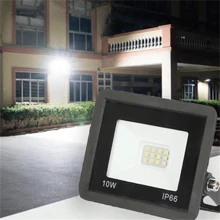 1PC Outdoor Garden Street Courtyard LED Spotlight, Outdoor Garden Decoration Light Floodlight Ultra Thin Outdoor Floodlight Garden Street Waterproof Belt Projection Light, Outdoor Waterproof Floodlight High Brightness Projection Light, Suitable For Basketball Court, Road, Street, Courtyard Garden Spotlight, Outdoor Street Lighting Light (Black, 10W) Halloween Christmas Thanksgiving Gift