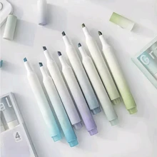モランディ色ハイライターペンセット 柔らかい頭部、ノートテイキングに、目に優しい