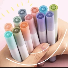 モランディ色ハイライターペンセット 柔らかい頭部、ノートテイキングに、目に優しい