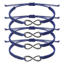 4 piezas/set de pulseras con símbolo infinito tejidas a mano, joyería de regalo para parejas y amigos unisex - Pulsera - Ver 17