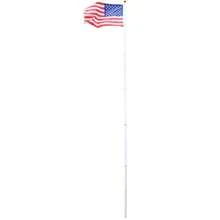 Flag Poles For Outside House, 16/25FT Sectional Flag Pole Kit, Extra Thick Heavy Duty Aluminum Flagpole, Outdoor Inground Flag Poles With Topper Balls For Yard, Residential Or Commercial - Silver - View 6