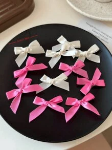 18入芭蕾風可愛優雅白色緞帶蝴蝶結髮夾，適合青少年 - 彩色 - 查看 3