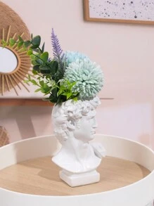 1pc, Greek  Vase - Three-Dimensional Resin Flower Pot Decoration For Home Decor - White - View 9