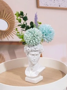 1pc, Greek  Vase - Three-Dimensional Resin Flower Pot Decoration For Home Decor - White - View 5