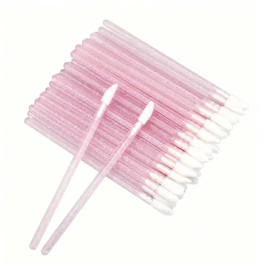 100pcs Disposable Eyelash Brush & Lip Brush, Lipstick And Lip Gloss
