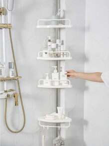 N.6314 Esquinero Organizador Estante De Almacenamiento Para Baño - Blanco - Ver 9