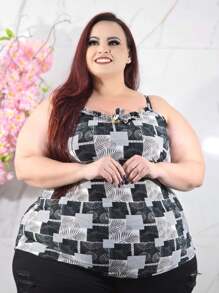 Blusa Alcinha Plus Size Liganete Malha Fria Estampas E Modelos Diversos - Multicolorido - Visão 10