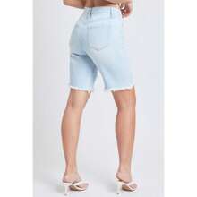 Women's Boyfriend Denim Shorts - N Indigo Blue Rips - View 4