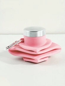 1PC 700ml High Temperature Portable  Foldable Square Silicone Water Cup, Easy To Store, Running, Cycling, Outdoor Sports Kettle, Spring And Summer Sports - Baby Pink - View 3