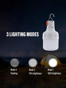 1pc USB Rechargeable LED Lantern Flashlight, Portable Small Night Light With Hook, Suitable For Emergencies, Camping, Adventure And Fishing Trips Garden Decor