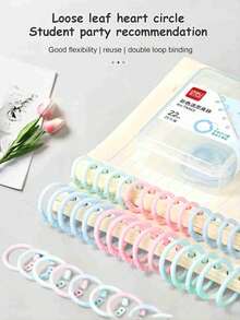 1 Box 22mm Multi-Ring Binder Clips, Colorful Loose Leaf Rings, Detachable Puncher, Student File Binding Clips, 25pcs/Box Diary Planner Disc Rings - Multicolor - View 1